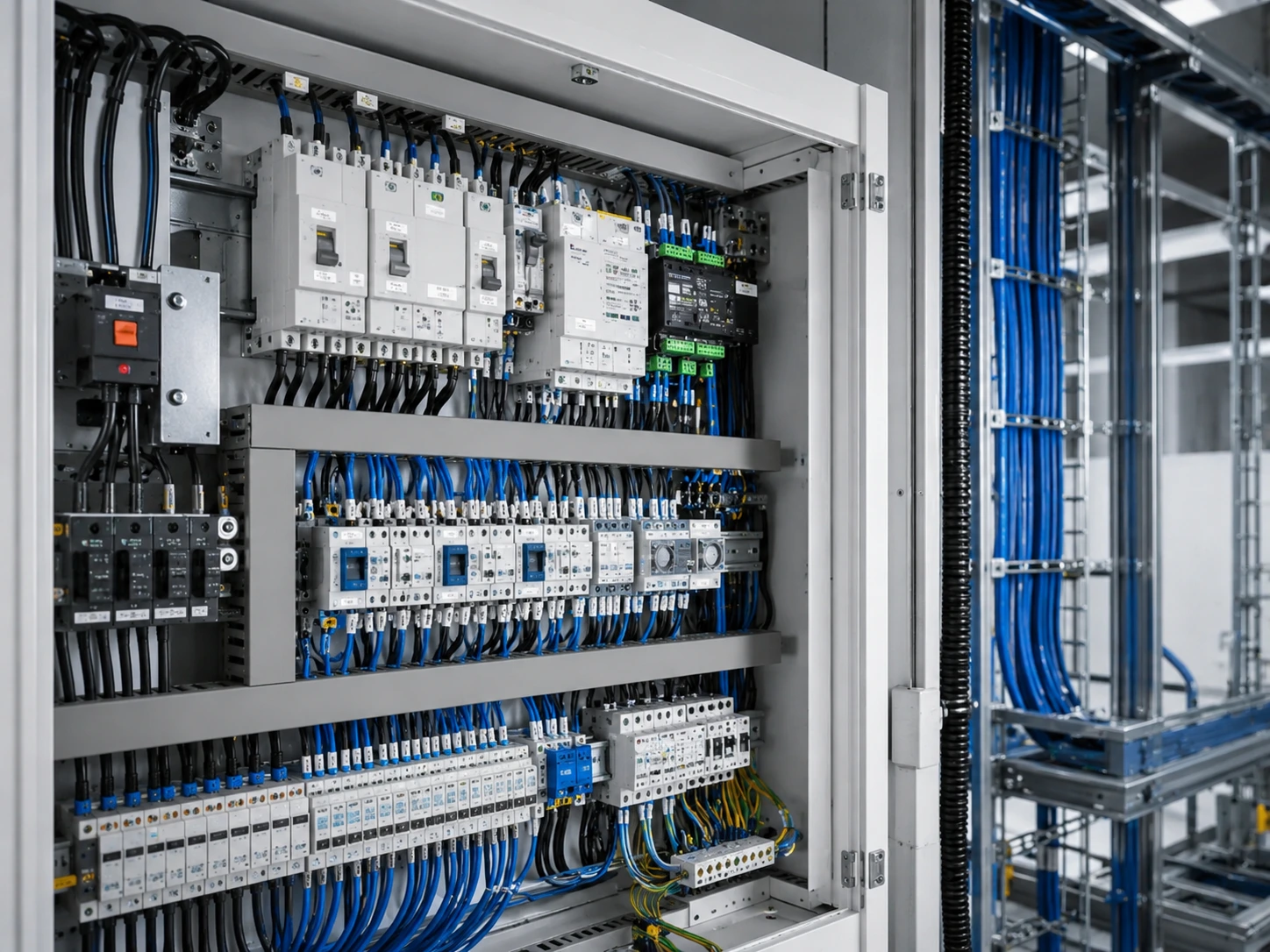 Entreprise CFO CFA, armoire électrique courant fort et baie de brassage GME France